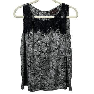 Dana Bachman sleeveless Blouse Size Medium‎ Silky Lace